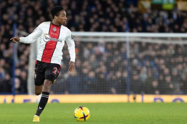 Kyle Walker-Peters #2 of Southampton in possession during the Premier League match Everton vs Southampton at Goodison Park, Liverpool, United Kingdom, 14th January 202