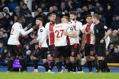 James Ward-Prowse #8 of Southampton celebrates his goal to make it 1-2 during the Premier League match Everton vs Southampton at Goodison Park, Liverpool, United Kingdom, 14th January 202