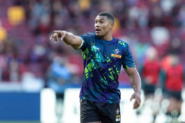 Damien Willemse of DHL Stormers during the pre-match warm-up ahead of  the European Champions Cup match London Irish vs Stormers at the Gtech Community Stadium, Brentford, United Kingdom, 15th January 202