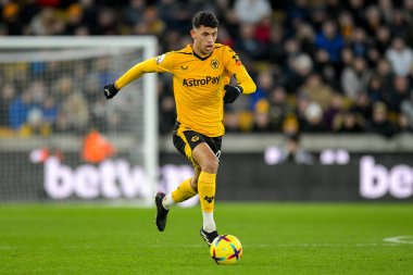 Matheus Nunes #27 of Wolverhampton Wanderers with the ball during the Premier League match Wolverhampton Wanderers vs West Ham United at Molineux, Wolverhampton, United Kingdom, 14th January 202
