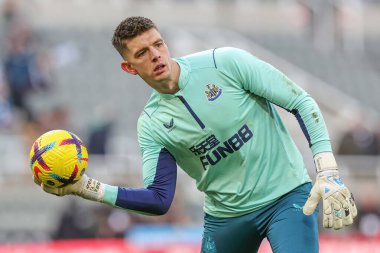 Nick Pope #22 of Newcastle United during the pre-game warm up ahead of the Premier League match Newcastle United vs Fulham at St. James's Park, Newcastle, United Kingdom, 15th January 202