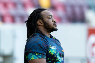 Joseph Dweba of DHL Stormers during the pre-match warm-up ahead of the European Champions Cup match London Irish vs Stormers at the Gtech Community Stadium, Brentford, United Kingdom, 15th January 202