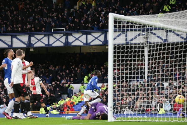 Amadou Onana Everton Scores Make Premier League Match Everton Southampton — 스톡 사진