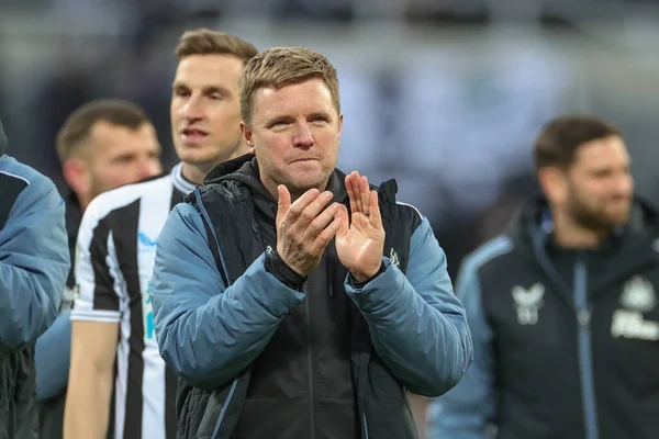 Eddie Howe Manager Newcastle United Applauds Home Fans Premier League — 스톡 사진