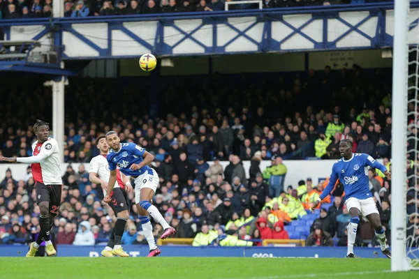 Dominic Calvert-Lewin #9 of Everton heads towards goal during the Premier League match Everton vs Southampton at Goodison Park, Liverpool, United Kingdom, 14th January 202
