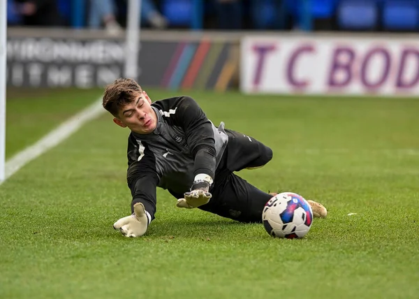 Plymouth Argyle goalkeeper Michael Cooper  (1) warming up  during the Sky Bet League 1 match Ipswich Town vs Plymouth Argyle at Portman Road, Ipswich, United Kingdom, 14th January 202