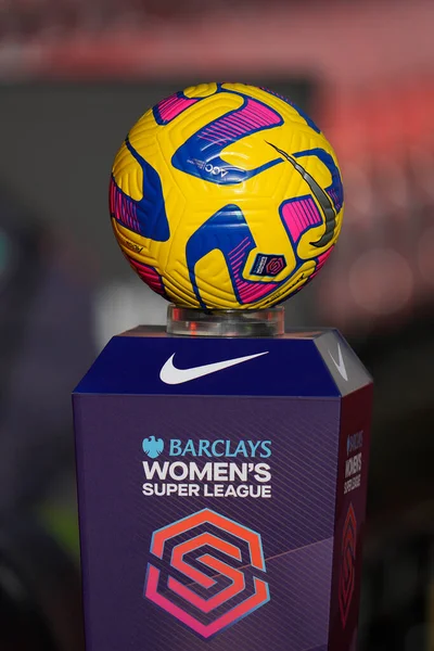 stock image General view of the match ball before the The Fa Women's Super League match Manchester United Women vs Liverpool Women at Leigh Sports Village, Leigh, United Kingdom, 15th January 202