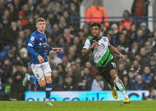 Plymouth Argyle forward Niall Ennis  (11)  during the Sky Bet League 1 match Ipswich Town vs Plymouth Argyle at Portman Road, Ipswich, United Kingdom, 14th January 202