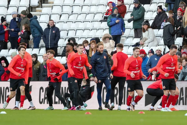 Sunderland warms up before the Sky Bet Championship match Sunderland vs Swansea City at Stadium Of Light, Sunderland, United Kingdom, 14th January 202