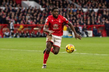 Orel Mangala #5 of Nottingham Forest in action  during the Premier League match Nottingham Forest vs Leicester City at City Ground, Nottingham, United Kingdom, 14th January 202