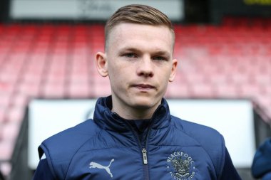 Andy Lyons #24 of Blackpool arriving at the stadium during the Sky Bet Championship match Watford vs Blackpool at Vicarage Road, Watford, United Kingdom, 14th January 202