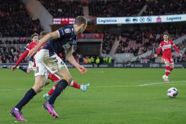 Marcus Forss #21 of Middlesbrough takes a shot and scores to make it 1-0 during the Sky Bet Championship match Middlesbrough vs Millwall at Riverside Stadium, Middlesbrough, United Kingdom, 14th January 202