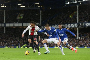 Sekou Mara #18 of Southampton in possession during the Premier League match Everton vs Southampton at Goodison Park, Liverpool, United Kingdom, 14th January 202