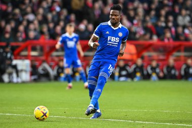 Daniel Amartey #18 of Leicester City in action during the Premier League match Nottingham Forest vs Leicester City at City Ground, Nottingham, United Kingdom, 14th January 202