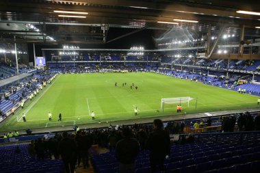 Everton fans stay behind to protest after the Premier League match Everton vs Southampton at Goodison Park, Liverpool, United Kingdom, 14th January 2023