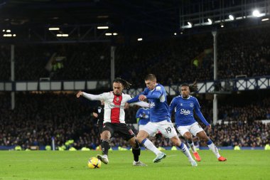 Sekou Mara #18 of Southampton in possession during the Premier League match Everton vs Southampton at Goodison Park, Liverpool, United Kingdom, 14th January 202