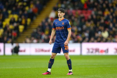 Charlie Patino #28 of Blackpool during the Sky Bet Championship match Watford vs Blackpool at Vicarage Road, Watford, United Kingdom, 14th January 202