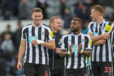Sven Botman #4 of Newcastle United is all smiles after their win in the Premier League match Newcastle United vs Fulham at St. James's Park, Newcastle, United Kingdom, 15th January 202