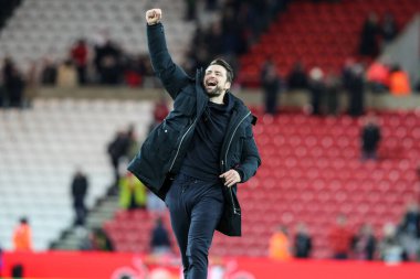 Russell Martin manager of Swansea City celebrates beating Sunderland 3-1 during the Sky Bet Championship match Sunderland vs Swansea City at Stadium Of Light, Sunderland, United Kingdom, 14th January 202