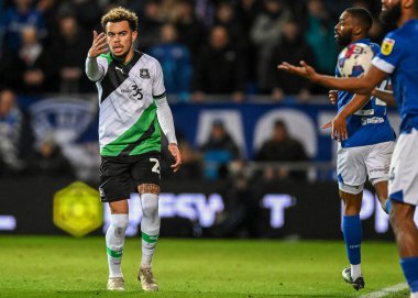 Plymouth Argyle midfielder Tyreik Wright (29) gestures, shouts, pointing  during the Sky Bet League 1 match Ipswich Town vs Plymouth Argyle at Portman Road, Ipswich, United Kingdom, 14th January 202