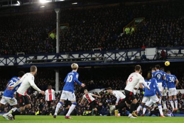 James Ward-Prowse #8 of Southampton scores to make it 1-2 during the Premier League match Everton vs Southampton at Goodison Park, Liverpool, United Kingdom, 14th January 202