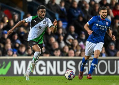 Plymouth Argyle full back Bali Mumba  (17)  breaks away  during the Sky Bet League 1 match Ipswich Town vs Plymouth Argyle at Portman Road, Ipswich, United Kingdom, 14th January 202