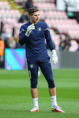 Stuart Moore #13 of Blackpool during the Sky Bet Championship match Watford vs Blackpool at Vicarage Road, Watford, United Kingdom, 14th January 202