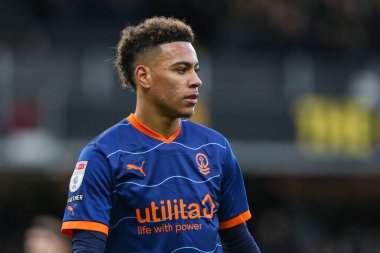Morgan Rogers #25 of Blackpool during the Sky Bet Championship match Watford vs Blackpool at Vicarage Road, Watford, United Kingdom, 14th January 202
