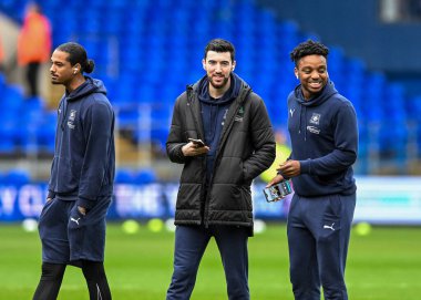 Plymouth Argyle midfielder Finn Azaz (18) and Plymouth Argyle forward Niall Ennis  (11) walks on and inspect the pitch  during the Sky Bet League 1 match Ipswich Town vs Plymouth Argyle at Portman Road, Ipswich, United Kingdom, 14th January 202