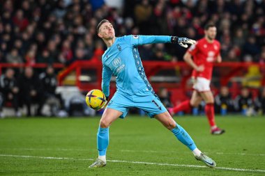 Dean Henderson #1 of Nottingham Forest in action during the Premier League match Nottingham Forest vs Leicester City at City Ground, Nottingham, United Kingdom, 14th January 202