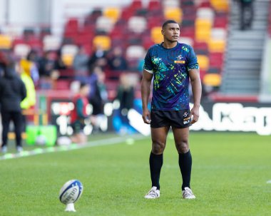 Damien Willemse of DHL Stormers during the pre-match warm-up ahead of the European Champions Cup match London Irish vs Stormers at the Gtech Community Stadium, Brentford, United Kingdom, 15th January 202