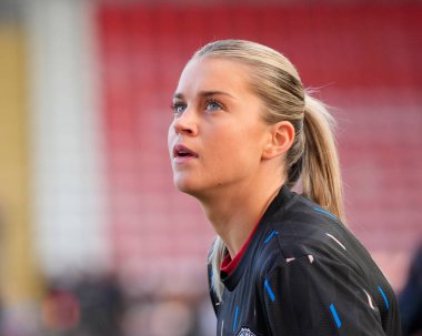 Alessia Russo #23 of Manchester United warms up before  the The Fa Women's Super League match Manchester United Women vs Liverpool Women at Leigh Sports Village, Leigh, United Kingdom, 15th January 202