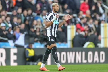 Joelinton #7 of Newcastle United prays ahead of the Premier League match Newcastle United vs Fulham at St. James's Park, Newcastle, United Kingdom, 15th January 202