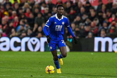Wilfred Ndidi #25 of Leicester City in action during the Premier League match Nottingham Forest vs Leicester City at City Ground, Nottingham, United Kingdom, 14th January 202