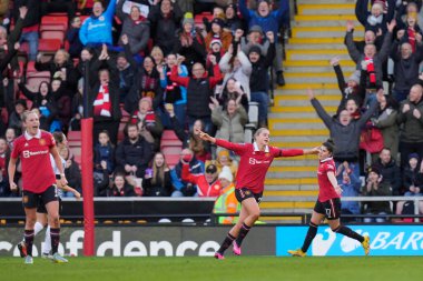 Alessia Russo #23 of Manchester United celebrates after scoring to make it 2-0 during the The Fa Women's Super League match Manchester United Women vs Liverpool Women at Leigh Sports Village, Leigh, United Kingdom, 15th January 202