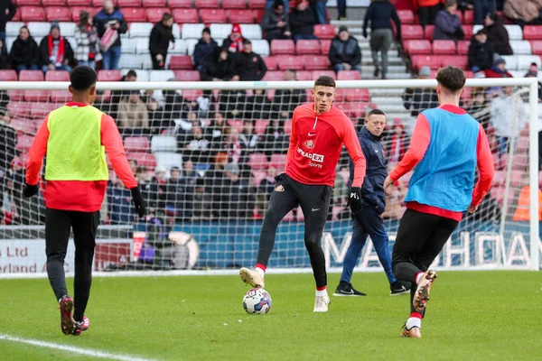 Sunderland warms up before the Sky Bet Championship match Sunderland vs Swansea City at Stadium Of Light, Sunderland, United Kingdom, 14th January 202