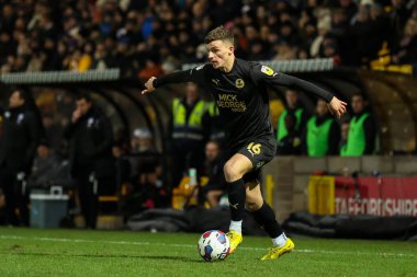 Harrison Burrows of Peterborough United looks to move infield during the Sky Bet League 1 match Port Vale vs Peterborough at Vale Park, Burslem, United Kingdom, 16th January 202