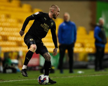 Joe Ward of Peterborough United controls the ball during the Sky Bet League 1 match Port Vale vs Peterborough at Vale Park, Burslem, United Kingdom, 16th January 202