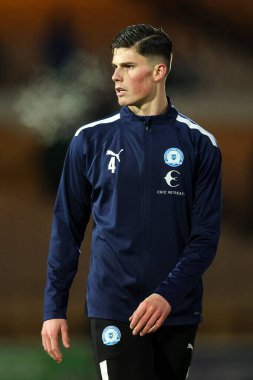 Ronnie Edwards of Peterborough United during the pre-match warm up before the Sky Bet League 1 match Port Vale vs Peterborough at Vale Park, Burslem, United Kingdom, 16th January 202