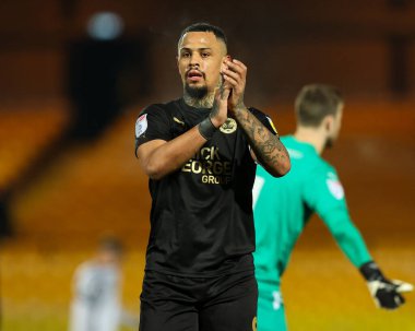 Jonson Clarke-Harris of Peterborough United applauds supporters following the Sky Bet League 1 match Port Vale vs Peterborough at Vale Park, Burslem, United Kingdom, 16th January 202