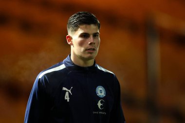 Ronnie Edwards of Peterborough United during the pre-match warm up before the Sky Bet League 1 match Port Vale vs Peterborough at Vale Park, Burslem, United Kingdom, 16th January 202