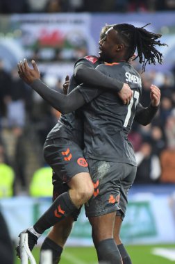 Sam Bell #20 of Bristol City celebrates his goal to make it 1-2 with Antoine Semenyo #11 of Bristol City during the Emirates FA Cup Third Round Replay match Swansea City vs Bristol City at Swansea.com Stadium, Swansea, United Kingdom, 17th January 20