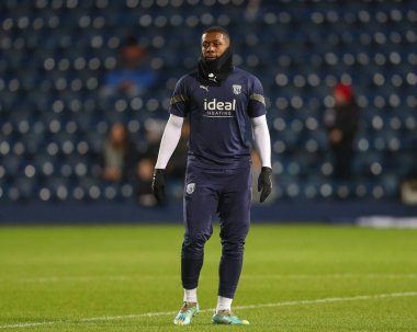 Jovan Malcolm #32 of West Bromwich Albion during the pre-game warm up ahead of the Emirates FA Cup Third Round Replay match West Bromwich Albion vs Chesterfield at The Hawthorns, West Bromwich, United Kingdom, 17th January 202