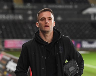 Andy King #10 of Bristol City arrives at Swansea.com stadium during the Emirates FA Cup Third Round Replay match Swansea City vs Bristol City at Swansea.com Stadium, Swansea, United Kingdom, 17th January 202