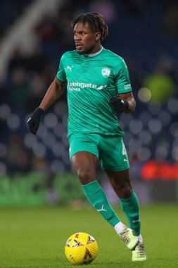 Tim Akinola #4 of Chesterfield runs with the ball during the Emirates FA Cup Third Round Replay match West Bromwich Albion vs Chesterfield at The Hawthorns, West Bromwich, United Kingdom, 17th January 202