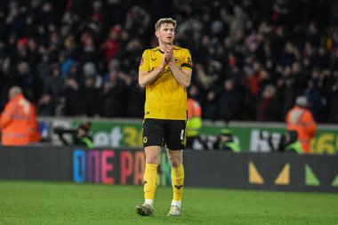Nathan Collins #4 of Wolverhampton Wanderers applauds the home fans during the Emirates FA Cup Third Round Replay match Wolverhampton Wanderers vs Liverpool at Molineux, Wolverhampton, United Kingdom, 17th January 202