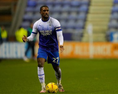 Tendayi Darikwa #27 of Wigan Athletic during the Emirates FA Cup match Third Round Replay Wigan Athletic vs Luton Town at DW Stadium, Wigan, United Kingdom, 17th January 202