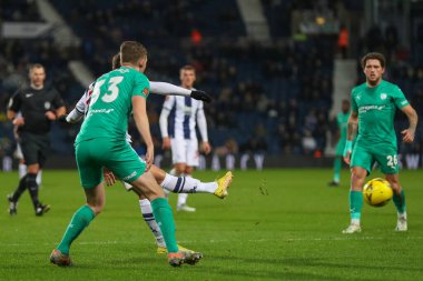John Swift #19 of West Bromwich Albion scores a goal to make it 1-0 during the Emirates FA Cup Third Round Replay match West Bromwich Albion vs Chesterfield at The Hawthorns, West Bromwich, United Kingdom, 17th January 202