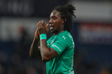Ryheem Sheckleford #16 of Chesterfield applauds the travelling fans after the Emirates FA Cup Third Round Replay match West Bromwich Albion vs Chesterfield at The Hawthorns, West Bromwich, United Kingdom, 17th January 202