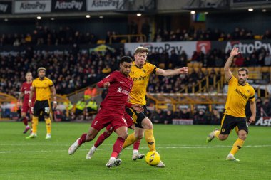 Cody Gakpo #18 of Liverpool plays the ball into the attacking area during the Emirates FA Cup Third Round Replay match Wolverhampton Wanderers vs Liverpool at Molineux, Wolverhampton, United Kingdom, 17th January 202